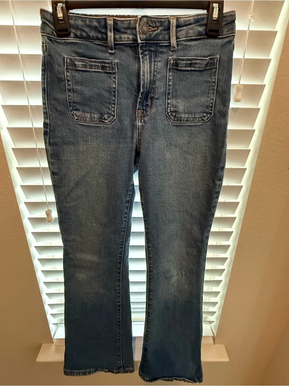 Girls 70s Flare high-rise Blue Denim Jeans